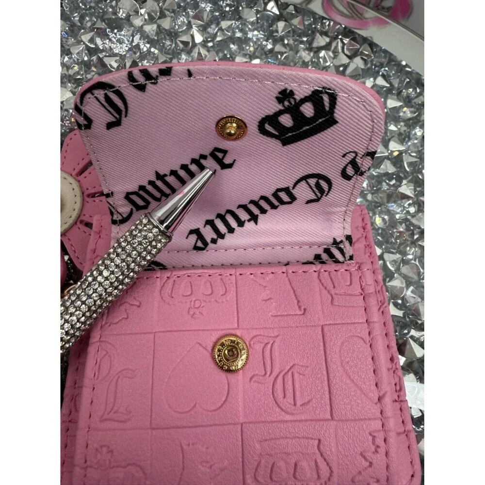 Juicy Couture wallet Pink Floral Charm Small Wallet with Gold Heart Accent